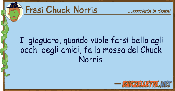 Frasi Chuck Norris giaguaro, quando vuole farsi bello ag