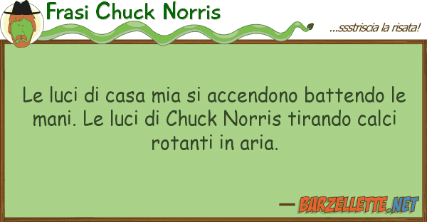 Frasi Chuck Norris luci casa accendono battend