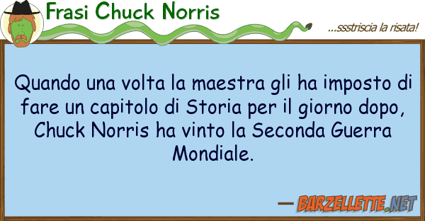 Frasi Chuck Norris quando volta maestra ha impos