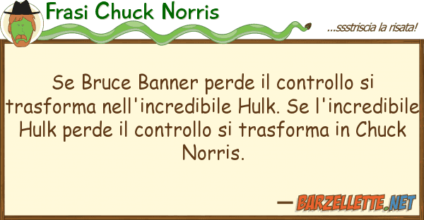 Frasi Chuck Norris bruce banner perde controllo tr