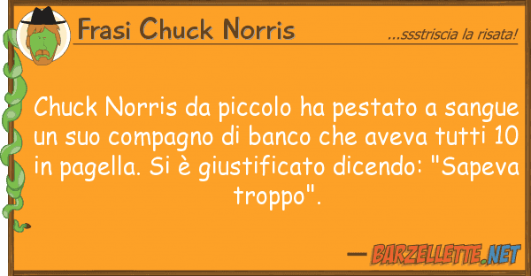 Frasi Chuck Norris chuck norris piccolo ha pestato san