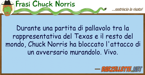 Frasi Chuck Norris durante partita pallavolo