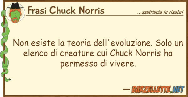 Frasi Chuck Norris esiste teoria dell'evoluzione. so