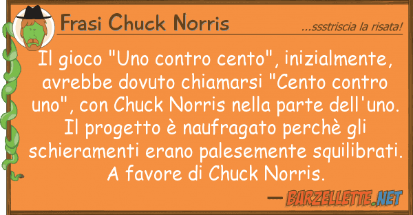 Frasi Chuck Norris gioco "uno cento", inizialment