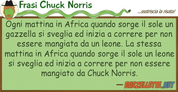 Frasi Chuck Norris ogni mattina africa quando sorge s