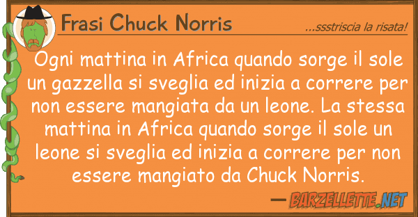 Frasi Chuck Norris ogni mattina africa quando sorge s