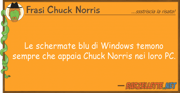 Frasi Chuck Norris schermate blu windows temono sempr