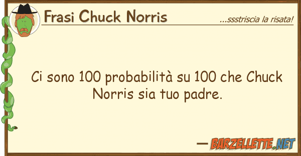 Frasi Chuck Norris sono 100 probabilità 100 chuc