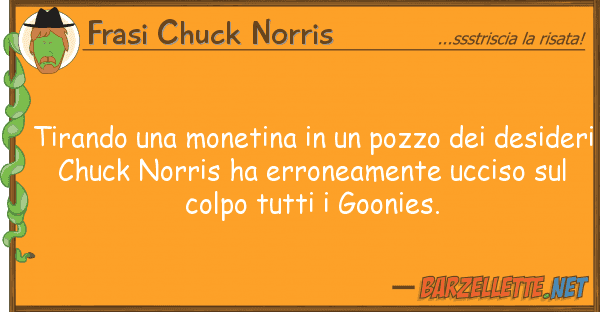 Frasi Chuck Norris tirando monetina pozzo des
