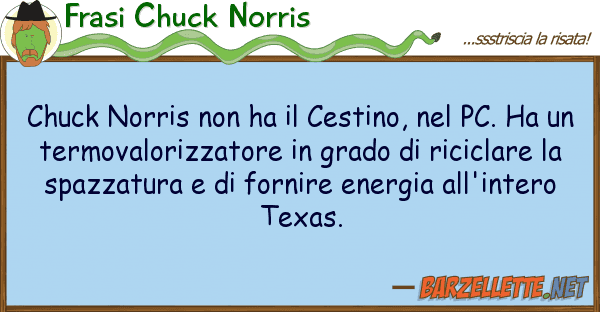 Frasi Chuck Norris chuck norris ha cestino, pc.