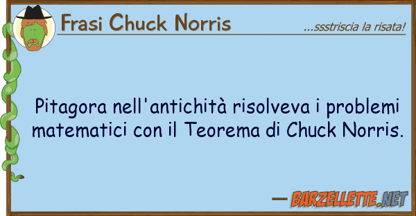 Frasi Chuck Norris pitagora nell'antichità risolveva pro
