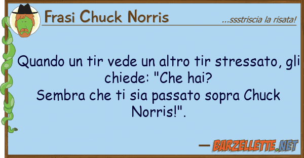 Frasi Chuck Norris quando tir vede altro tir stressat