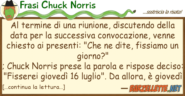 Frasi Chuck Norris termine riunione, discutendo d