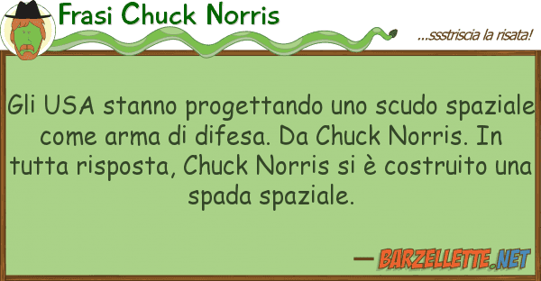 Frasi Chuck Norris usa stanno progettando scudo spa
