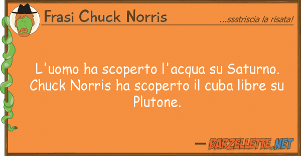 Frasi Chuck Norris l'uomo ha scoperto l'acqua saturno.