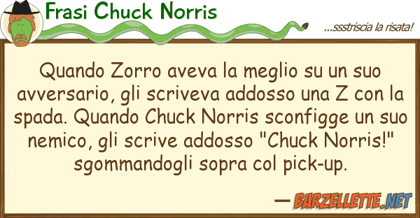 Frasi Chuck Norris quando zorro aveva meglio
