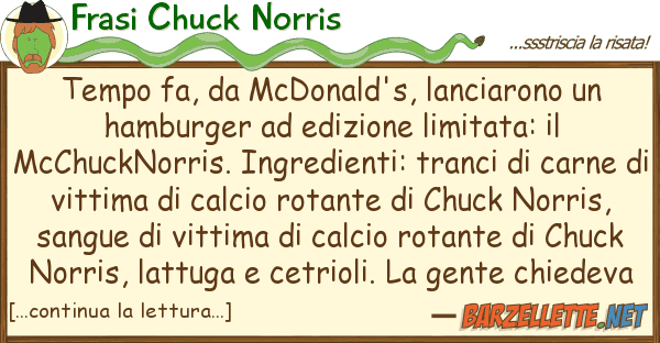 Frasi Chuck Norris tempo fa, mcdonald's, lanciarono h