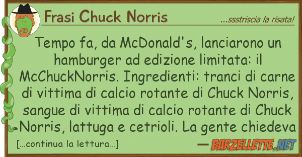 Frasi Chuck Norris tempo fa, mcdonald's, lanciarono h