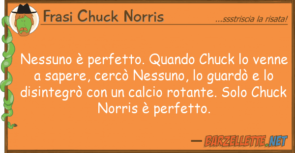 Frasi Chuck Norris nessuno è perfetto. quando chuck ven