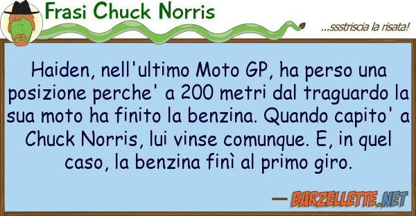 Frasi Chuck Norris haiden, nell'ultimo moto gp, ha perso