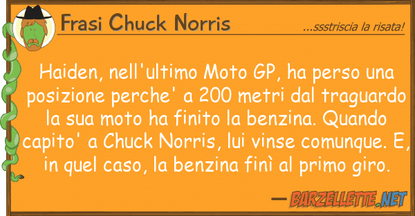 Frasi Chuck Norris haiden, nell'ultimo moto gp, ha perso