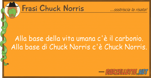 Frasi Chuck Norris base vita umana c'è carbo
