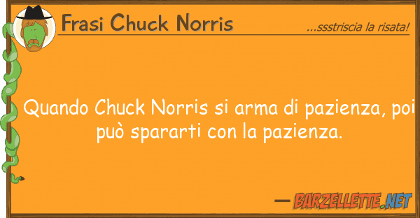 Frasi Chuck Norris quando chuck norris arma pazienza,