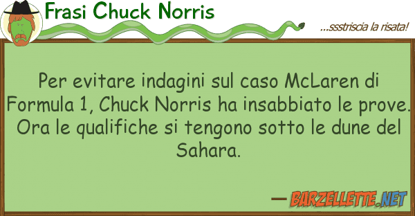Frasi Chuck Norris evitare indagini caso mclaren