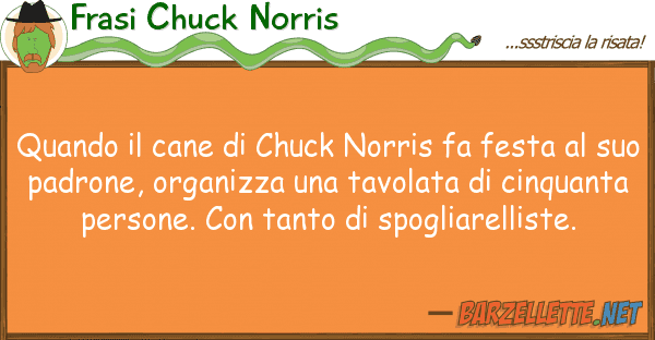 Frasi Chuck Norris quando cane chuck norris fa festa