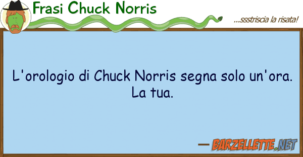 Frasi Chuck Norris l'orologio chuck norris segna solo