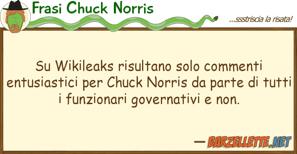 Frasi Chuck Norris wikileaks risultano solo commenti ent