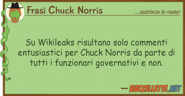 Frasi Chuck Norris wikileaks risultano solo commenti ent