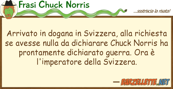 Frasi Chuck Norris arrivato dogana svizzera, ric