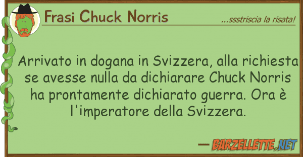 Frasi Chuck Norris arrivato dogana svizzera, ric