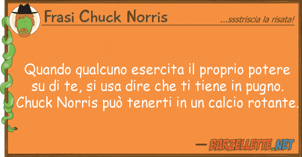 Frasi Chuck Norris quando qualcuno esercita proprio pote