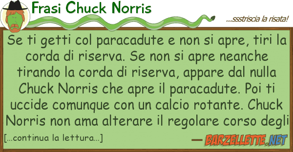 Frasi Chuck Norris getti paracadute apre