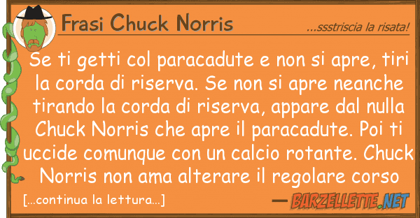 Frasi Chuck Norris getti paracadute apre