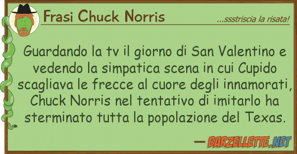 Frasi Chuck Norris guardando tv giorno san valenti