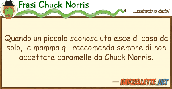 Frasi Chuck Norris quando piccolo sconosciuto esce ca