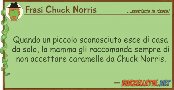Frasi Chuck Norris quando piccolo sconosciuto esce ca