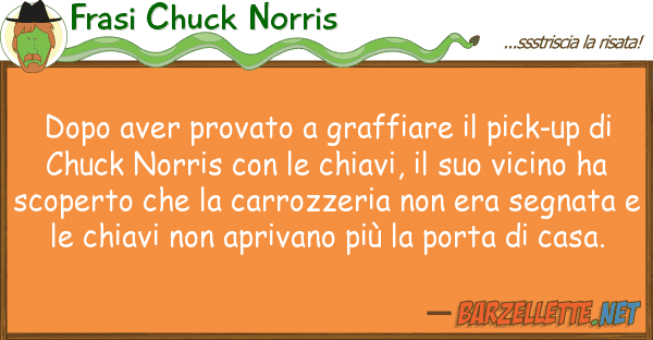 Frasi Chuck Norris dopo aver provato graffiare pick-up