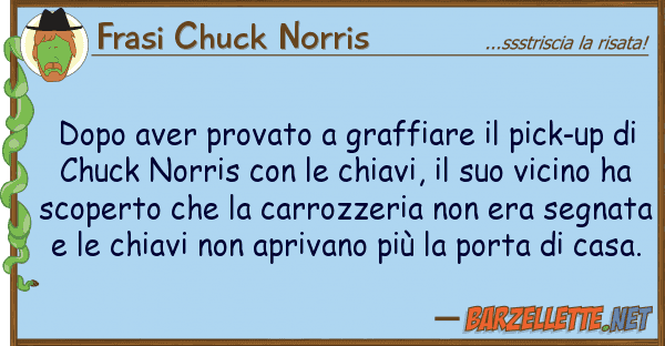 Frasi Chuck Norris dopo aver provato graffiare pick-up