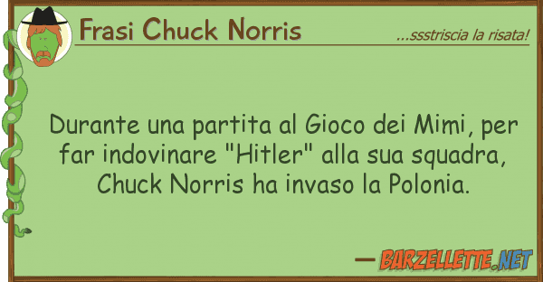 Frasi Chuck Norris durante partita gioco mimi, p