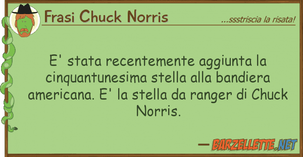 Frasi Chuck Norris e' stata recentemente aggiunta cinqua