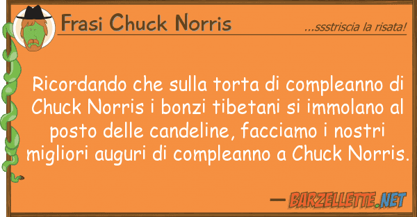 Frasi Chuck Norris ricordando torta compleanno