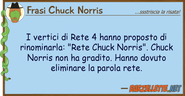 Frasi Chuck Norris vertici rete 4 hanno proposto ri