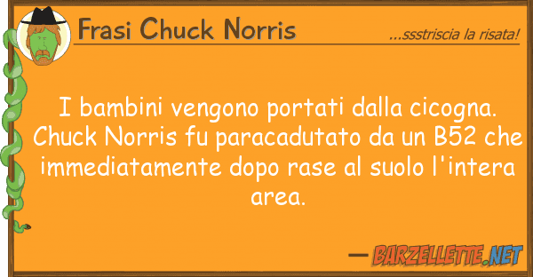 Frasi Chuck Norris bambini vengono portati cicogna.