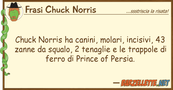 Frasi Chuck Norris chuck norris ha canini, molari, incisivi