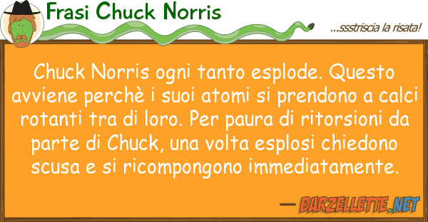 Frasi Chuck Norris chuck norris ogni tanto esplode.