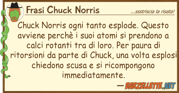 Frasi Chuck Norris chuck norris ogni tanto esplode.